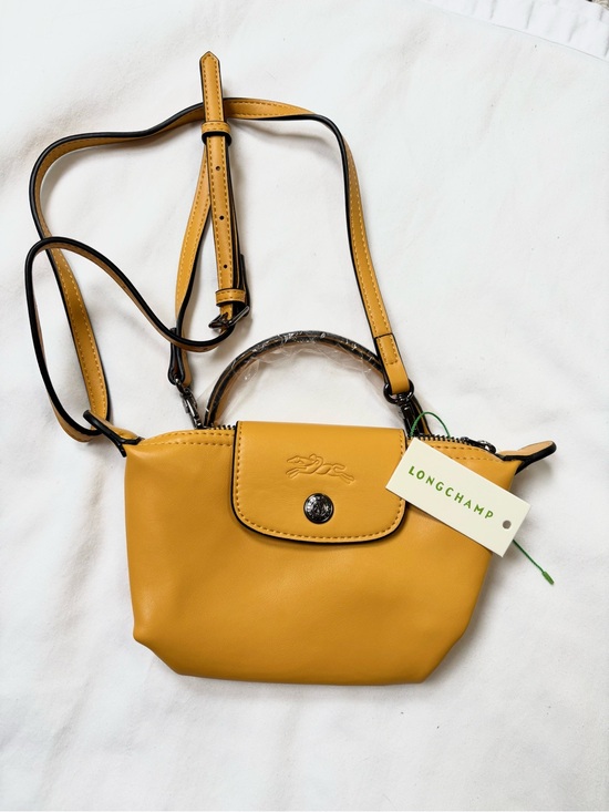 Longchamp Handbags - Longchamp Small Crossbody Bag in Mustard leather NWT